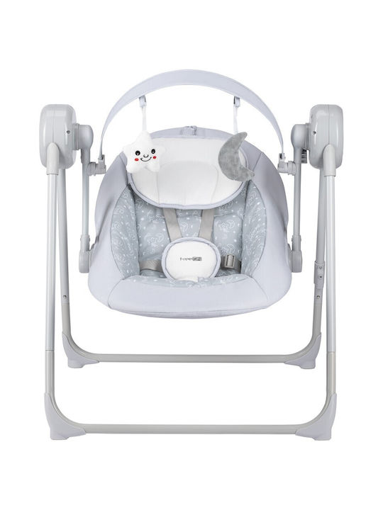 FreeOn Електрически Релакс Бебе Люлка Snuggy Swing с Музика Light Grey Stars за Дете до 9кг