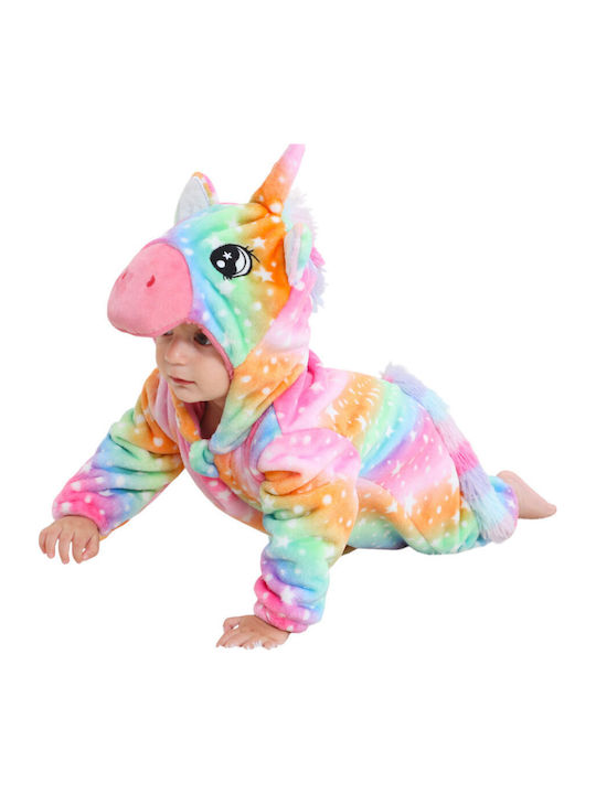 Queen Mother Kids' One-piece Pajamas Winter Velvet Multicolored Unicorn