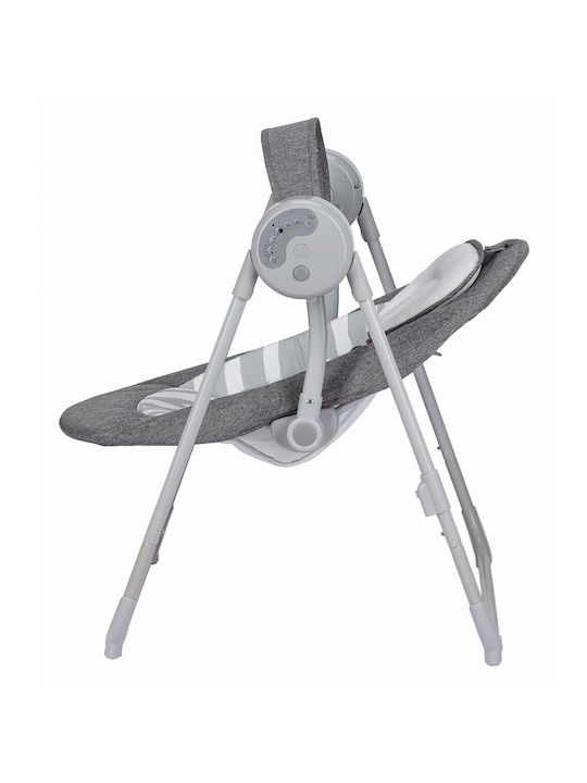 FreeOn Elektrisch Baby Relax Schaukel Snuggy Swing mit Musik Dark Grey Lines für Kind bis 9kg