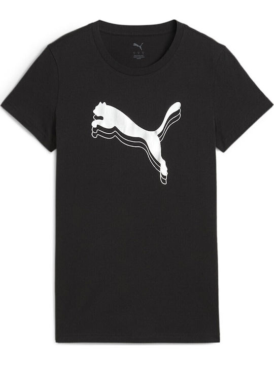 Women's Athletic T-shirt Black, Metallic Silver