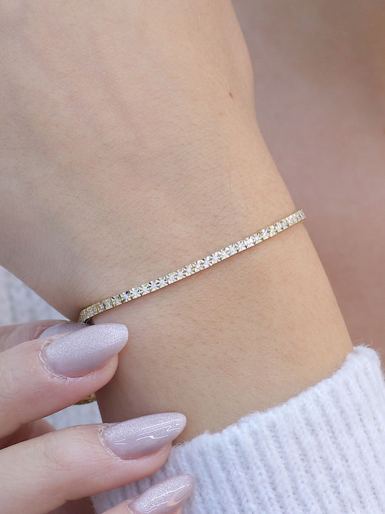 Brățară Pentru Femei Riviera Din Aur 18K Cu Diamant 19cm