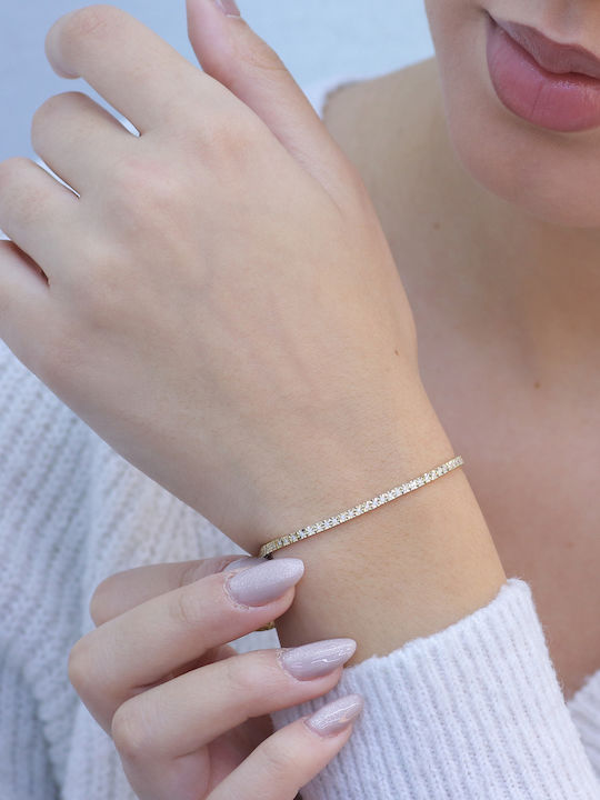 Brățară Pentru Femei Riviera Din Aur 18K Cu Diamant 19cm
