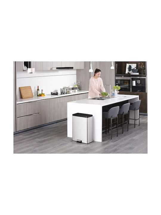 Eko Essential Office Waste Bin Pedal 20+20 Liters 2 Compartments Stainless Steel
