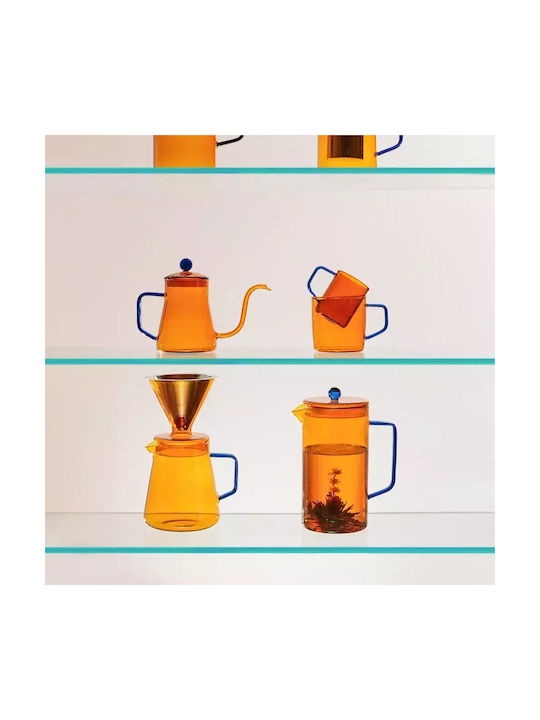 Create Ambar Collection Cană Sticlă Portocaliu 130ml 4buc