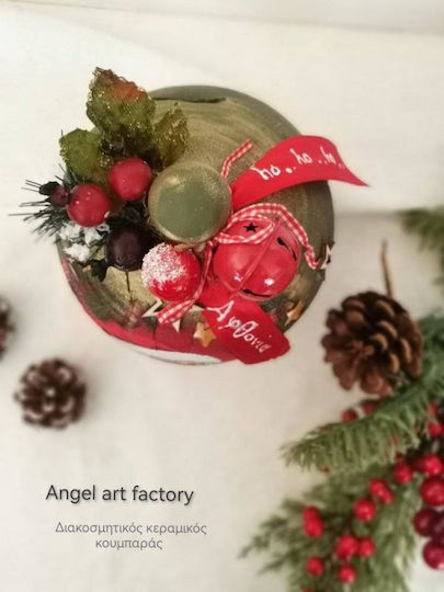 Dekorative Keramik-Spardose mit Weihnachtsmann-Motiv