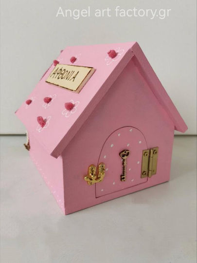 Wooden House-Shaped Money Box