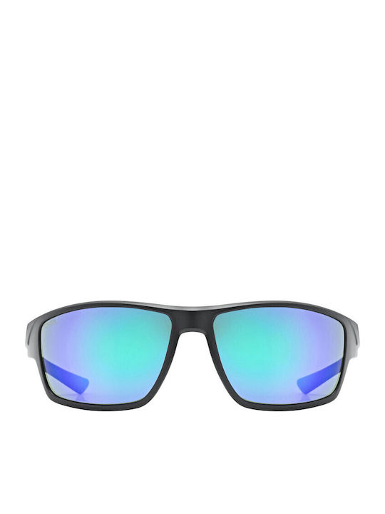 Uvex Sportstyle 230 Men's Sunglasses with Black Plastic Frame and Green Mirror Lens S5320692215