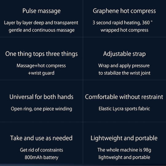 Tech Love Magnetic Therapy Dispozitiv de masaj pentru mâini cu funcție de încălzire