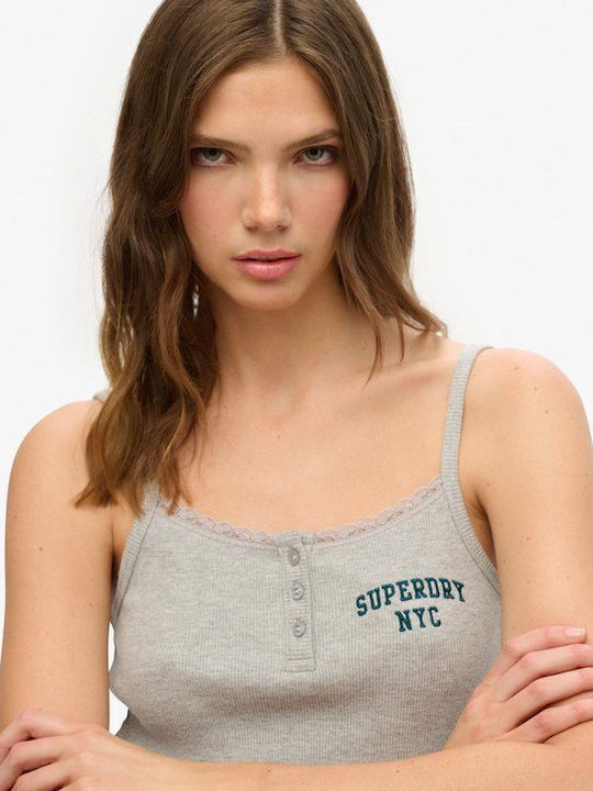 Superdry Graphic Button Blouse Gray