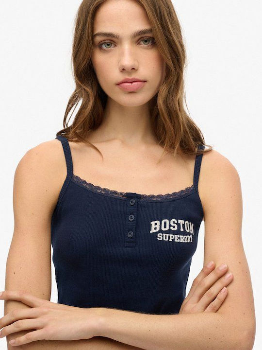 Superdry Graphic Button Blouse Blue