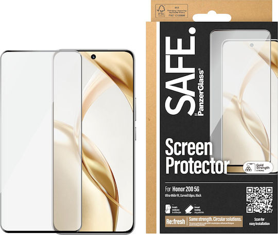 Safe Закалено стъкло Черен (Honor 200)