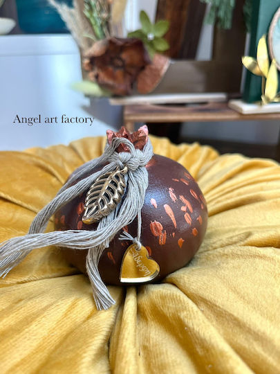 Elegant Brown Handmade Настолници Гоури Нар Кафяв Керамичен 1бр