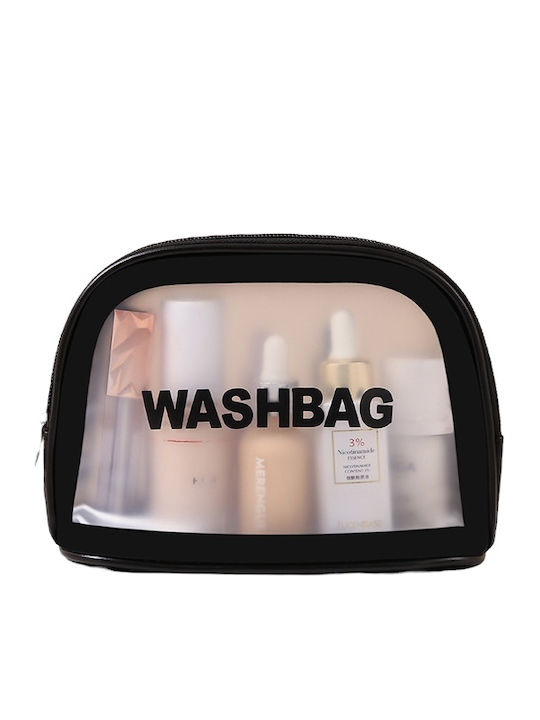 Travel Cosmetic Bag Set Tecos 6 Different Sizes Waterproof Black