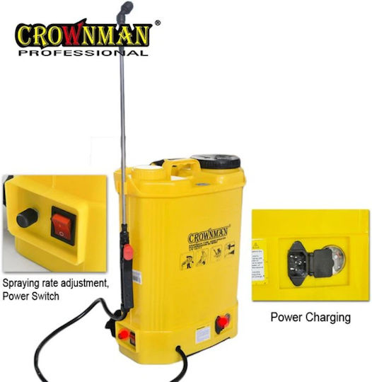 Crownman Backpack Sprayer 12V with Battery 8Ah with Capacity 16lt