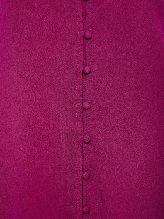 Summer Midi Shirt Dress Purple