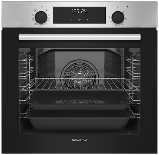 Set Cuptor Sf6855boi Inox 76lt + Plită Ceramică Sf6822hv5 + Hota Sf6610 Negru Control Silifo