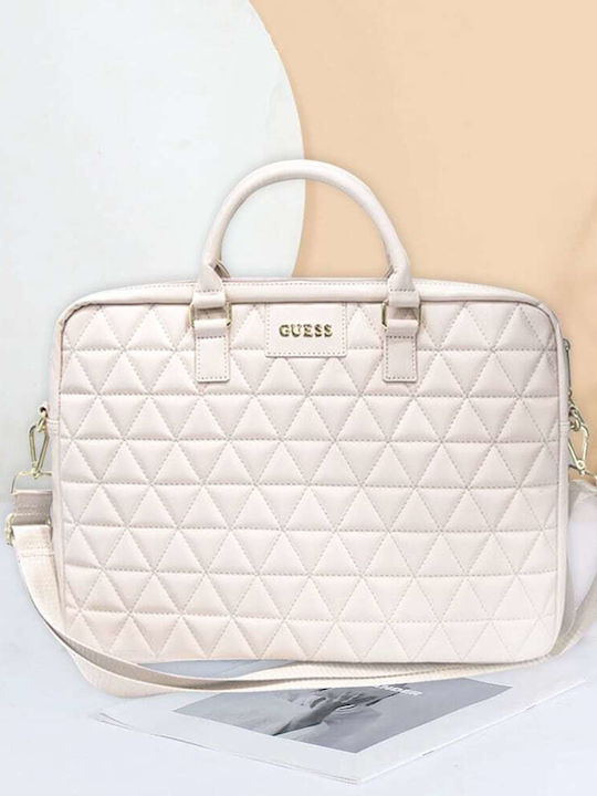 Guess Quilted Tasche Schulter / Handheld für Laptop 15" in Schwarz Farbe