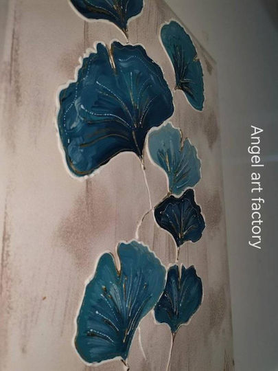 Tablou "Floare de Ginkgo Verde în Relief"