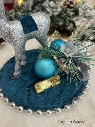 Dekoratives Arrangement „Blauer Rentier“