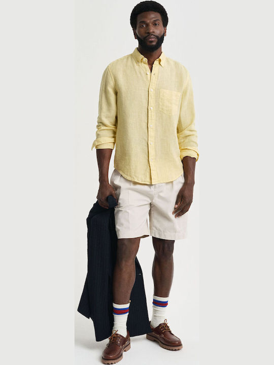 Langärmlig Leinen Hemd Yellow