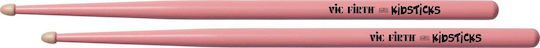 Vic Firth Kids Drumsticks Drums Kidsticks with Tip Shape Drop in Pink Color