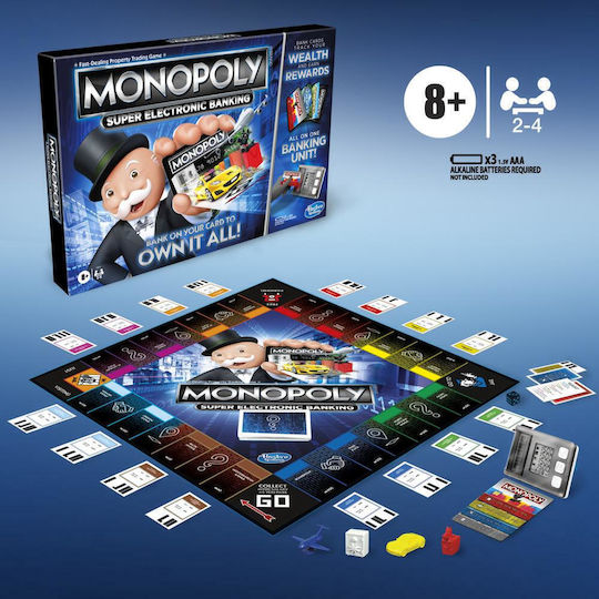 Επιτραπέζιο Παιχνίδι Monopoly - Ηλεκτρονική Εξαργύρωση Bonus με Μία Κάρτα για 2-4 Παίκτες 8+ Ετών Hasbro