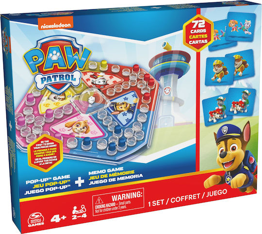 Brettspiel Paw Patrol - Memory & Pop Up für 2-4 Spieler 4+ Jahre Spin Master