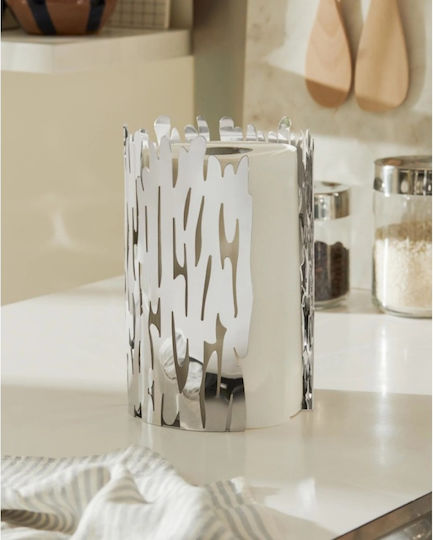 Alessi Metallic Paper Towel Holder Silver 15.5x15.5x24cm