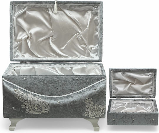 Olia Home Βαπτιστικό Μπαούλο από Βελούδο 55x35x30εκ.
