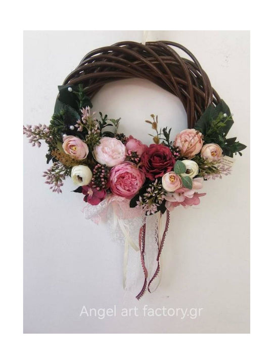 Decorative Wreath "Brown Pink Peonies"