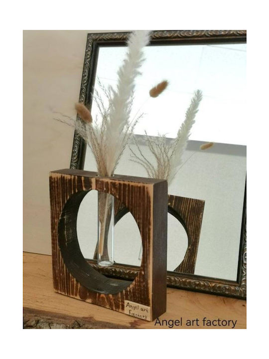 Vază decorativă din lemn