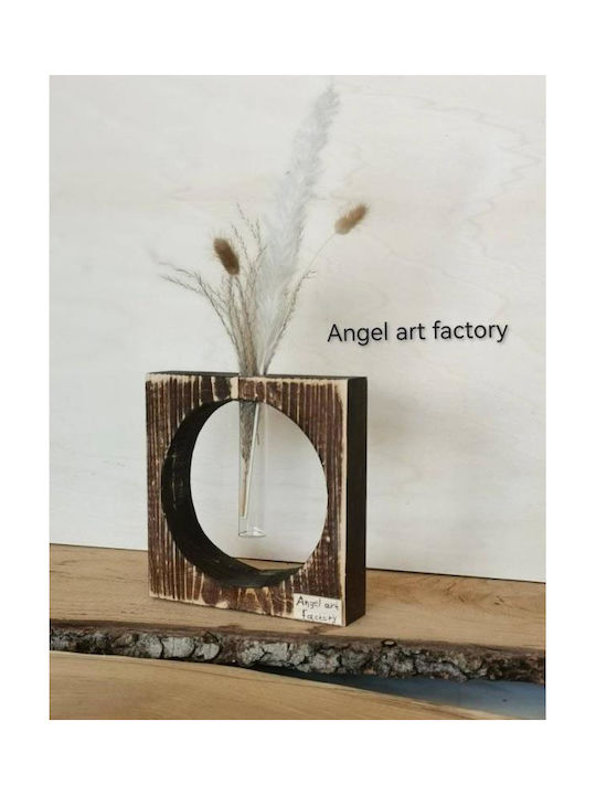 Vază decorativă din lemn