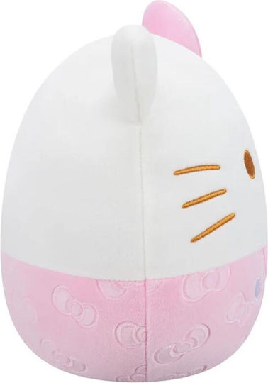 Jazwares Jucărie de pluș Hello Kitty Fundă roz în relief - Aniversare 50 de ani 20 cm.