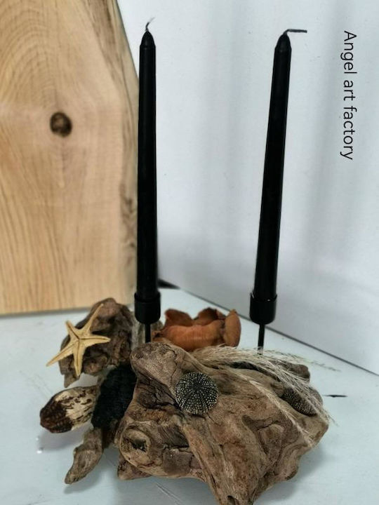 Driftwood Candle Holder Flowers