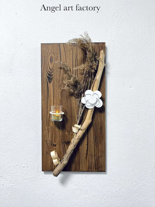 Wall-Mounted Wooden Candle Holder