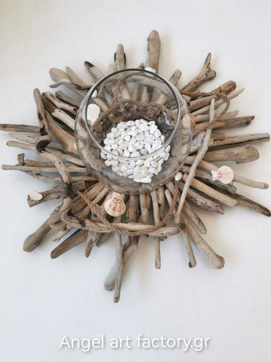 Decorative Candle Holder "Fishbone Bowl" Driftwood