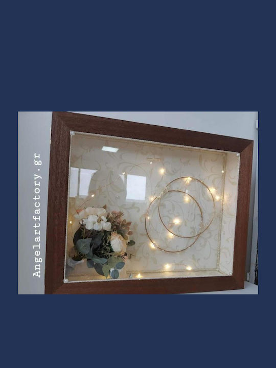 Hanging Walnut Wedding Crown Case Wide Frame