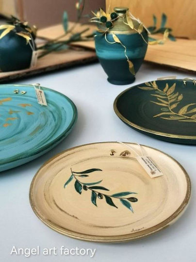 Ceramic Plate Olive Birds