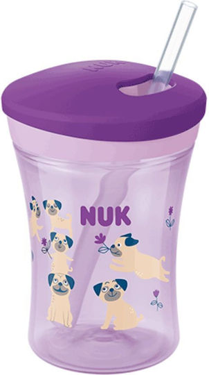 Nuk Παιδικό Ποτηράκι Action Cup από Πλαστικό Μωβ 230ml για 12m+