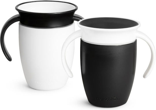 Munchkin Παιδικό Ποτηράκι Miracle 360° Trainer Cup από Πλαστικό Μαύρο 207ml για 6m+