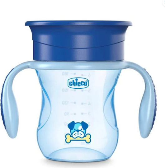 Chicco Παιδικό Ποτηράκι Perfect από Πλαστικό Μπλε Σκυλάκι 200ml για 12m+