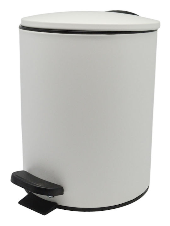 Καλαθι Μπανιου 5lt Inox Ασπρο Ματ Soft Close Ankor