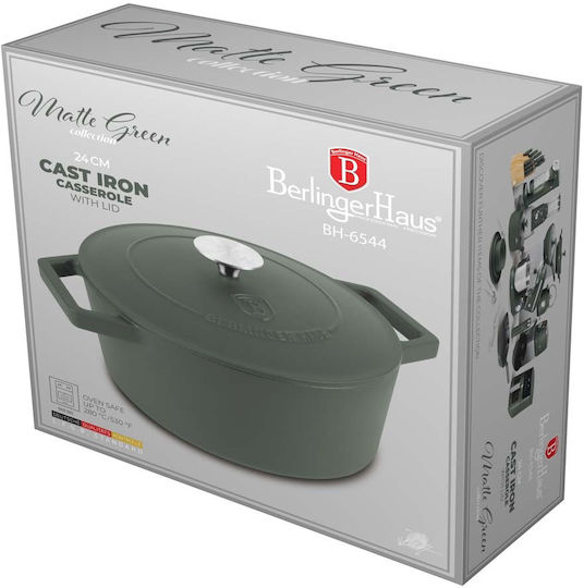 Berlinger Haus Matte Green Collection Tiefer Topf aus Gusseisen 4.35Es / 24cm