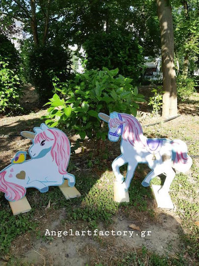 Holzdekorativer Einhorn mit abnehmbarem Sockel