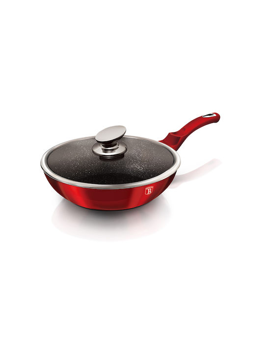 Berlinger Haus Metallic Line Wok από Αλουμίνιο Με Καπάκι με Επίστρωση από Πέτρα 28cm