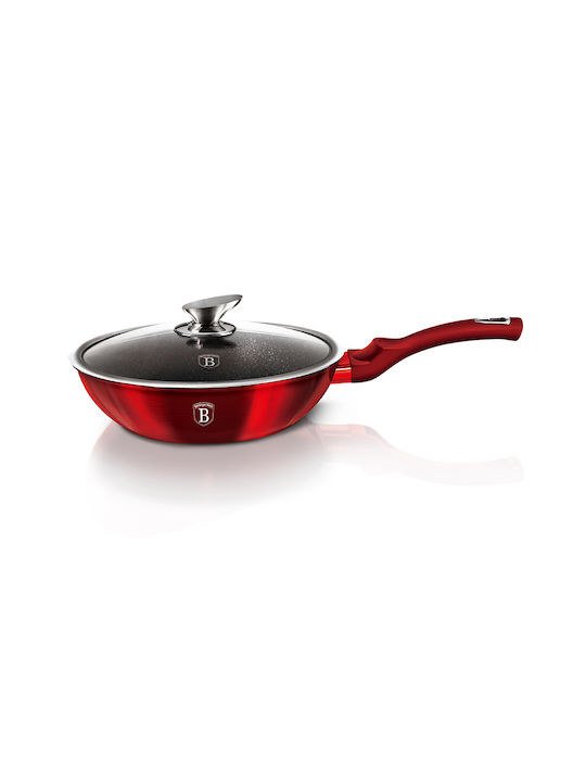 Berlinger Haus Metallic Line Wok από Αλουμίνιο Με Καπάκι με Επίστρωση από Πέτρα 28cm