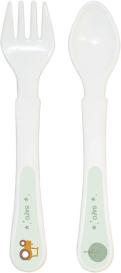 Saro Saro Funny Farm Plastic Green Baby & Kids Feeding Set 5 Pieces