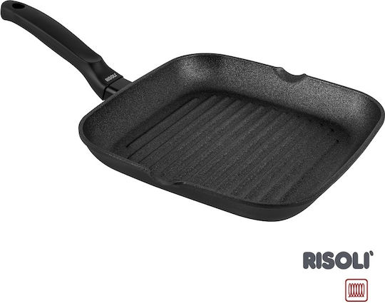 Risoli Blackplus Grill made of Cast Aluminum with Stone Coating Black 26cm