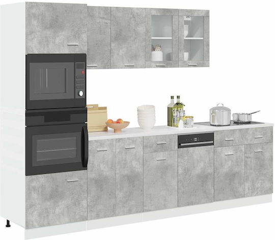 Spülbeckenschrank Grey Concrete 305x46x141.5cm