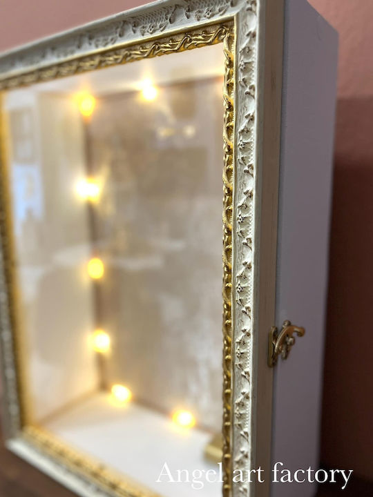 Hängender Hochzeitskronen-Koffer "Barock Gold" Vertikal